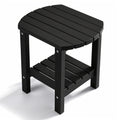 Outdoor Side Table Oval HDPE Design with Detachable Base and Five Color Choices for Flexible Placement