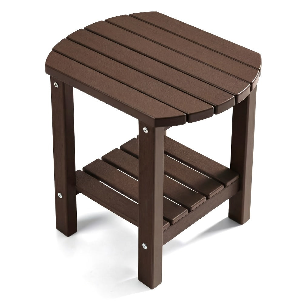 Outdoor Side Table Oval HDPE Design with Detachable Base and Five Color Choices for Flexible Placement