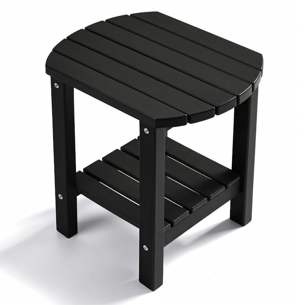 Outdoor Side Table Oval HDPE Design with Detachable Base and Five Color Choices for Flexible Placement
