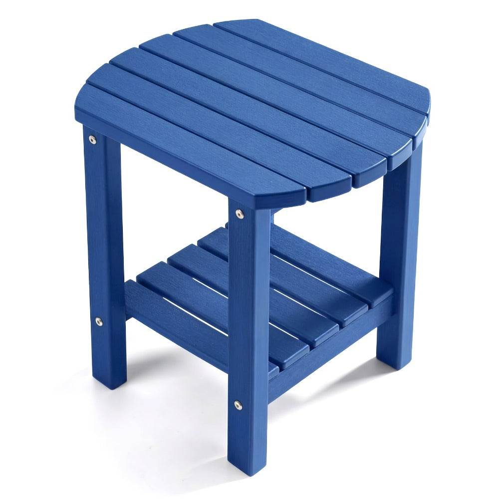 Outdoor Side Table Oval HDPE Design with Detachable Base and Five Color Choices for Flexible Placement