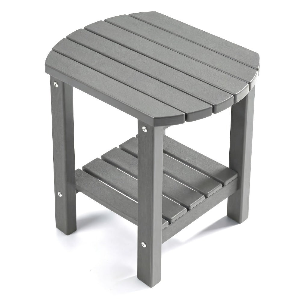 Outdoor Side Table Oval HDPE Design with Detachable Base and Five Color Choices for Flexible Placement