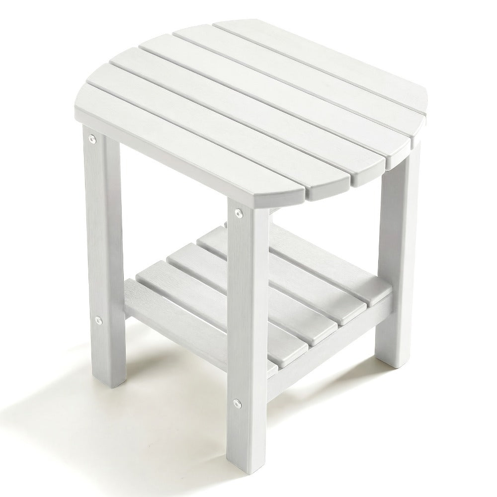 Outdoor Side Table Oval HDPE Design with Detachable Base and Five Color Choices for Flexible Placement