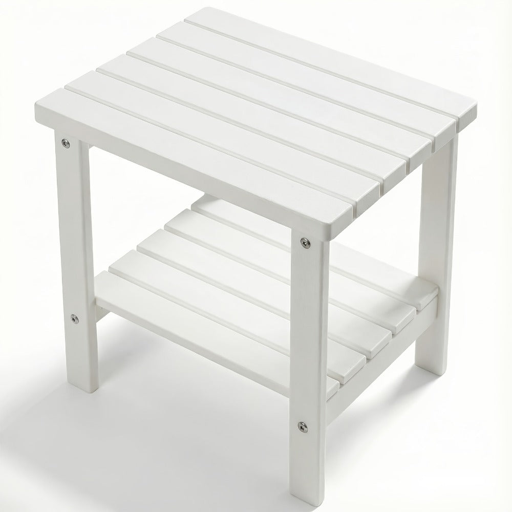 HDPE Outdoor Side Table with Weather-Resistant Finish, Outdoor Accent Table for Patio