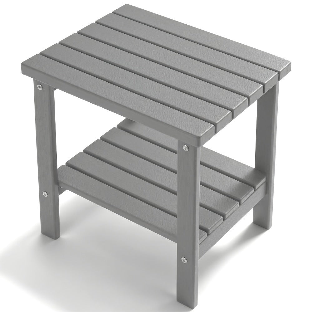 HDPE Outdoor Side Table with Weather-Resistant Finish, Outdoor Accent Table for Patio