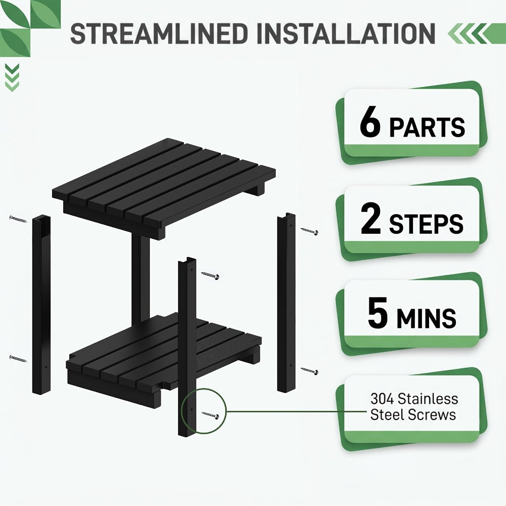 HDPE Outdoor Side Table with Weather-Resistant Finish, Outdoor Accent Table for Patio