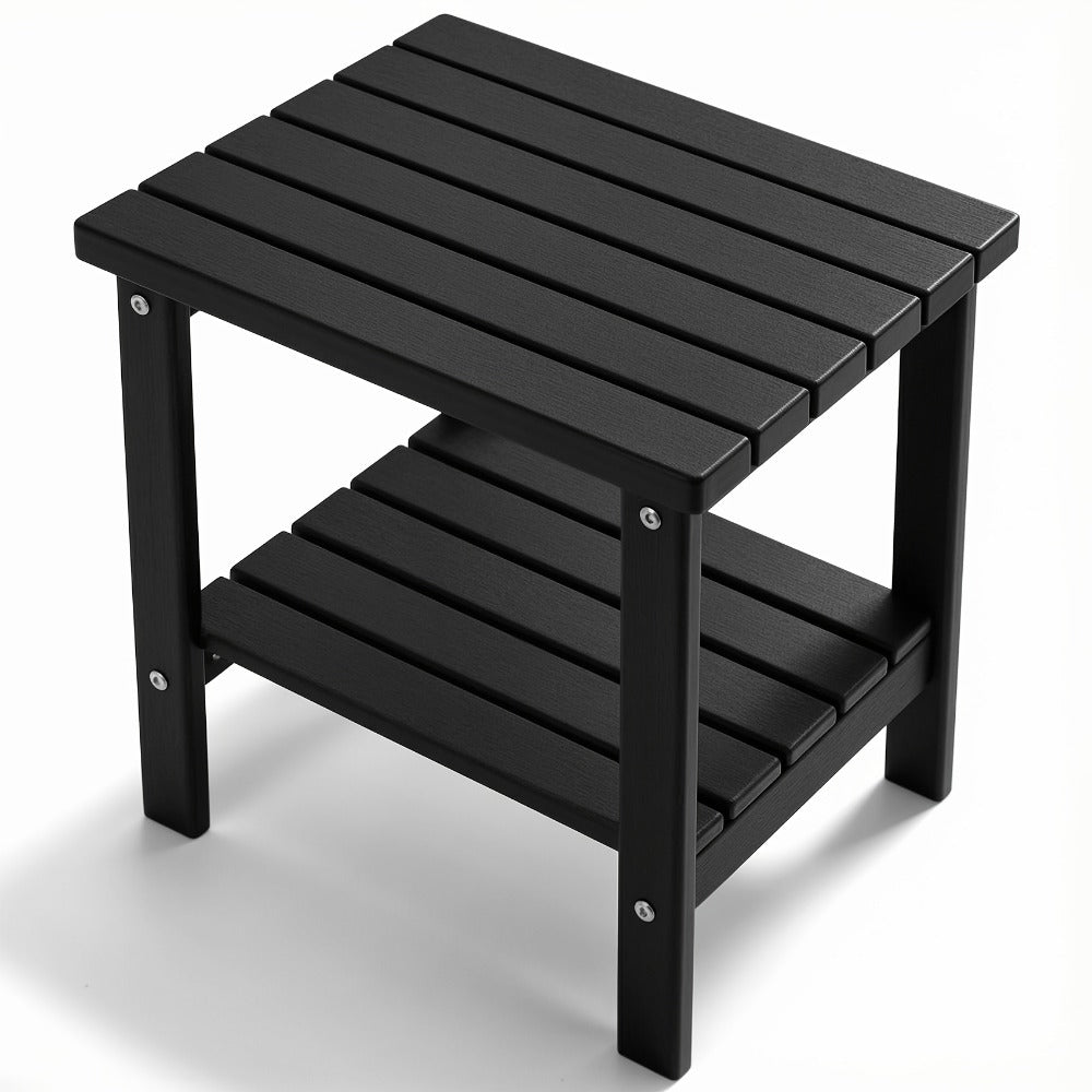 HDPE Outdoor Side Table with Weather-Resistant Finish, Outdoor Accent Table for Patio