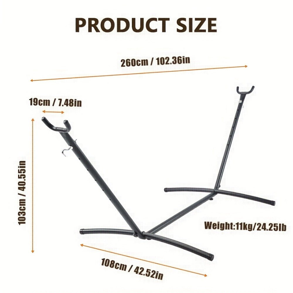 Heavy-Duty Metal Hammock Stand for Comfortable Outdoor Seating