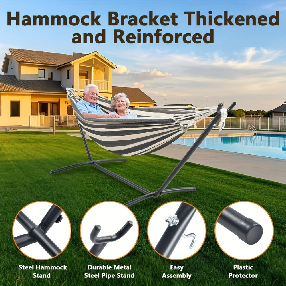 Heavy-Duty Metal Hammock Stand for Comfortable Outdoor Seating