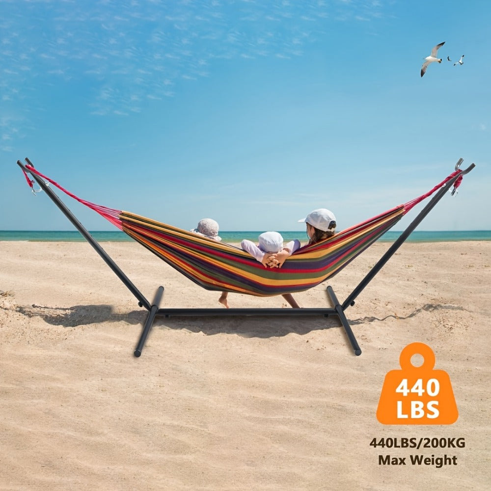 Heavy-Duty Metal Hammock Stand for Comfortable Outdoor Seating