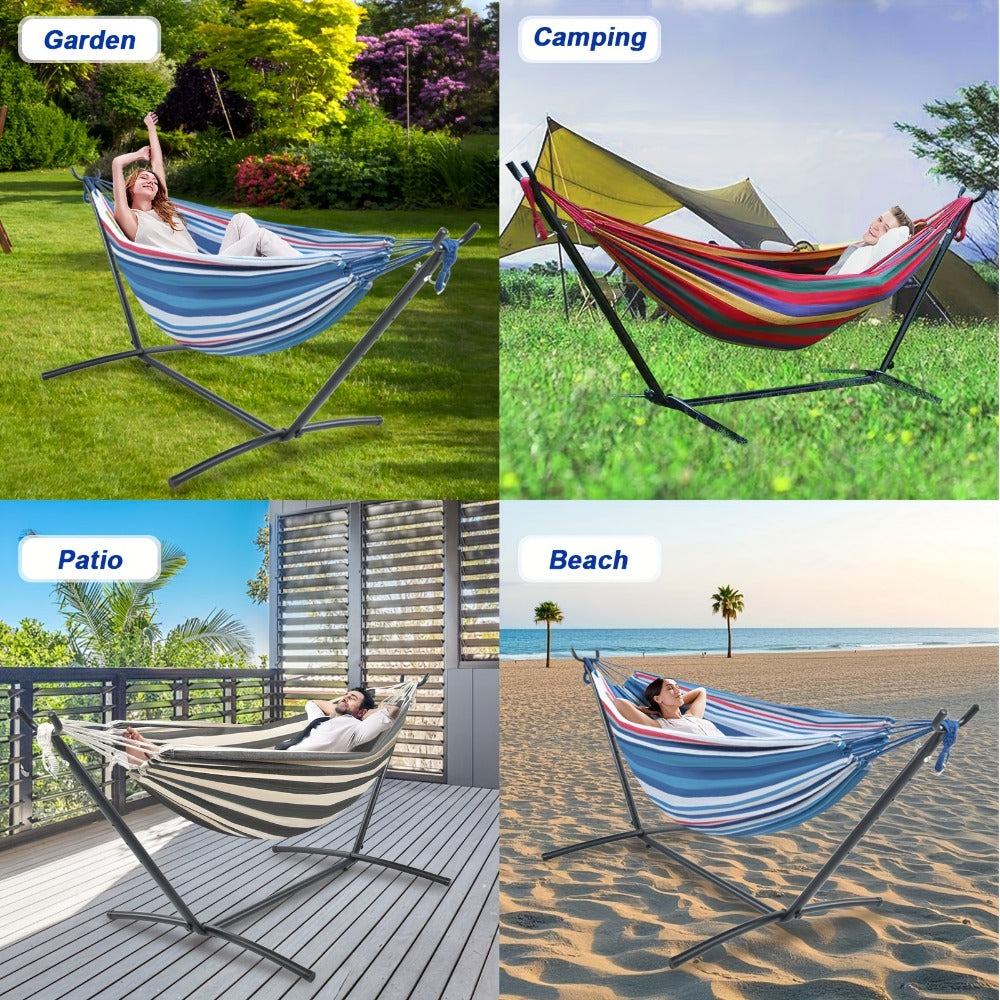 Heavy-Duty Metal Hammock Stand for Comfortable Outdoor Seating