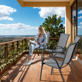 Heavy-Duty Patio Dining Chair with Armrests and Stackable Design