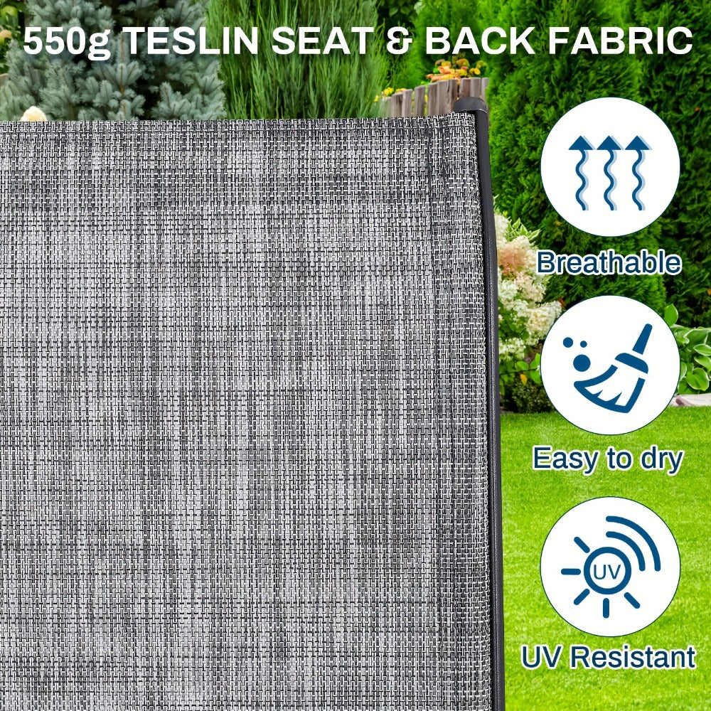 Heavy-Duty Patio Dining Chair with Armrests and Stackable Design