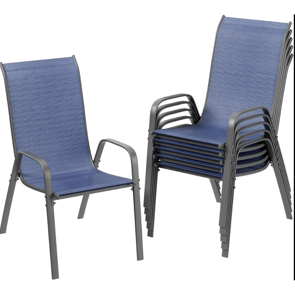 Heavy-Duty Patio Dining Chair with Armrests and Stackable Design