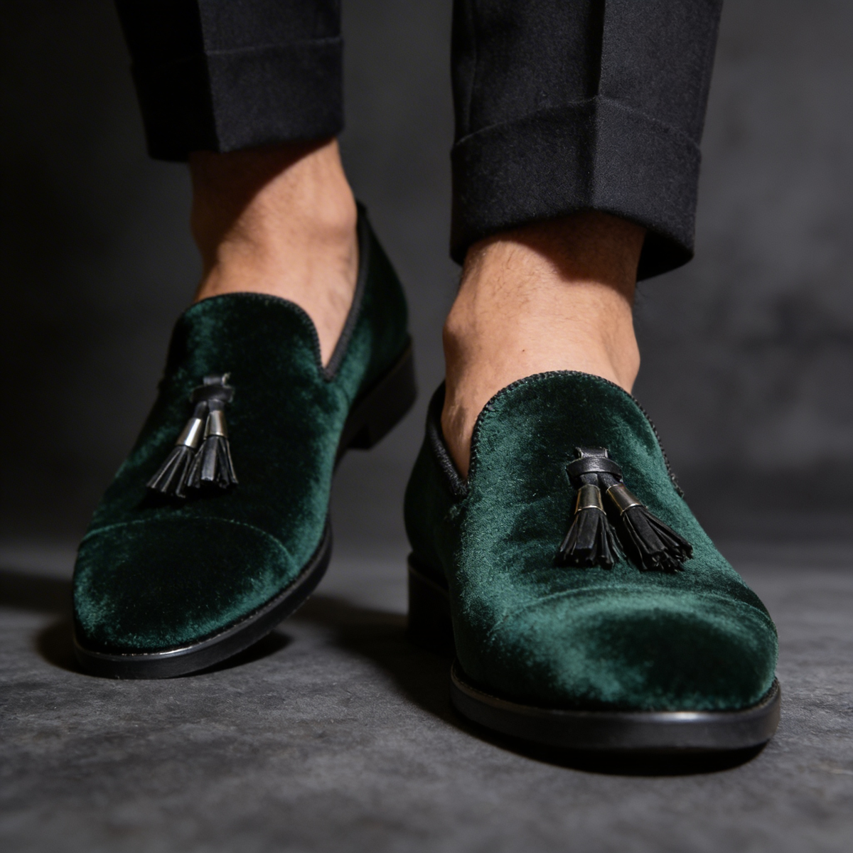 Sandro | Klassische Samt-Slipper mit Quasten