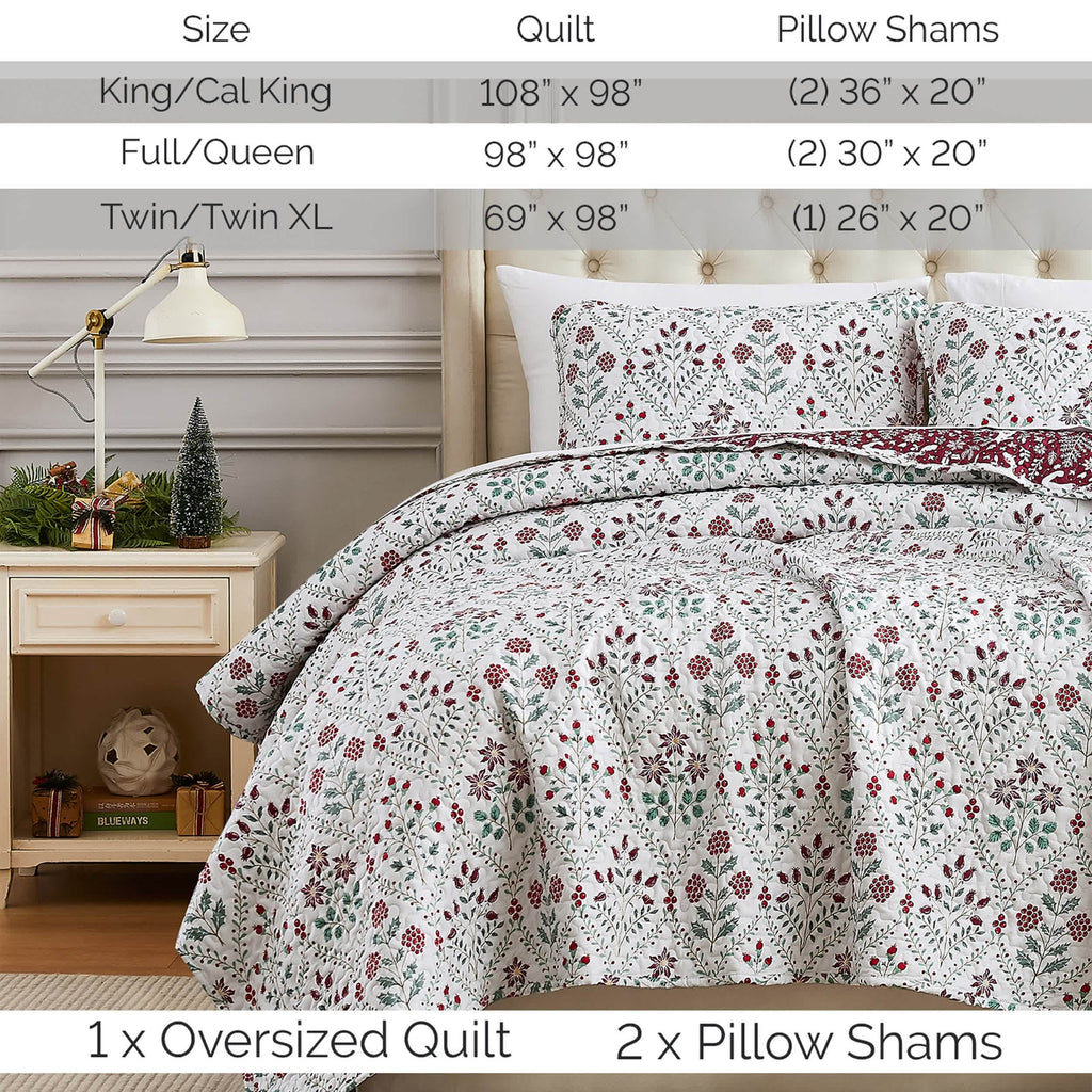 Southshore Fine Linens Holiday Harmony Oversized Quilt Set