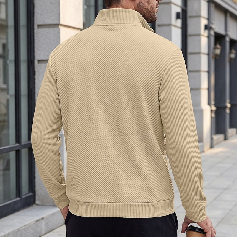 Grady | Strukturierter Quarter-Zip-Pullover