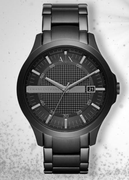 Armani Exchange Hampton AX7101 Herrenuhr – Schwarzes Zifferblatt mit schwarzem Edelstahlarmband