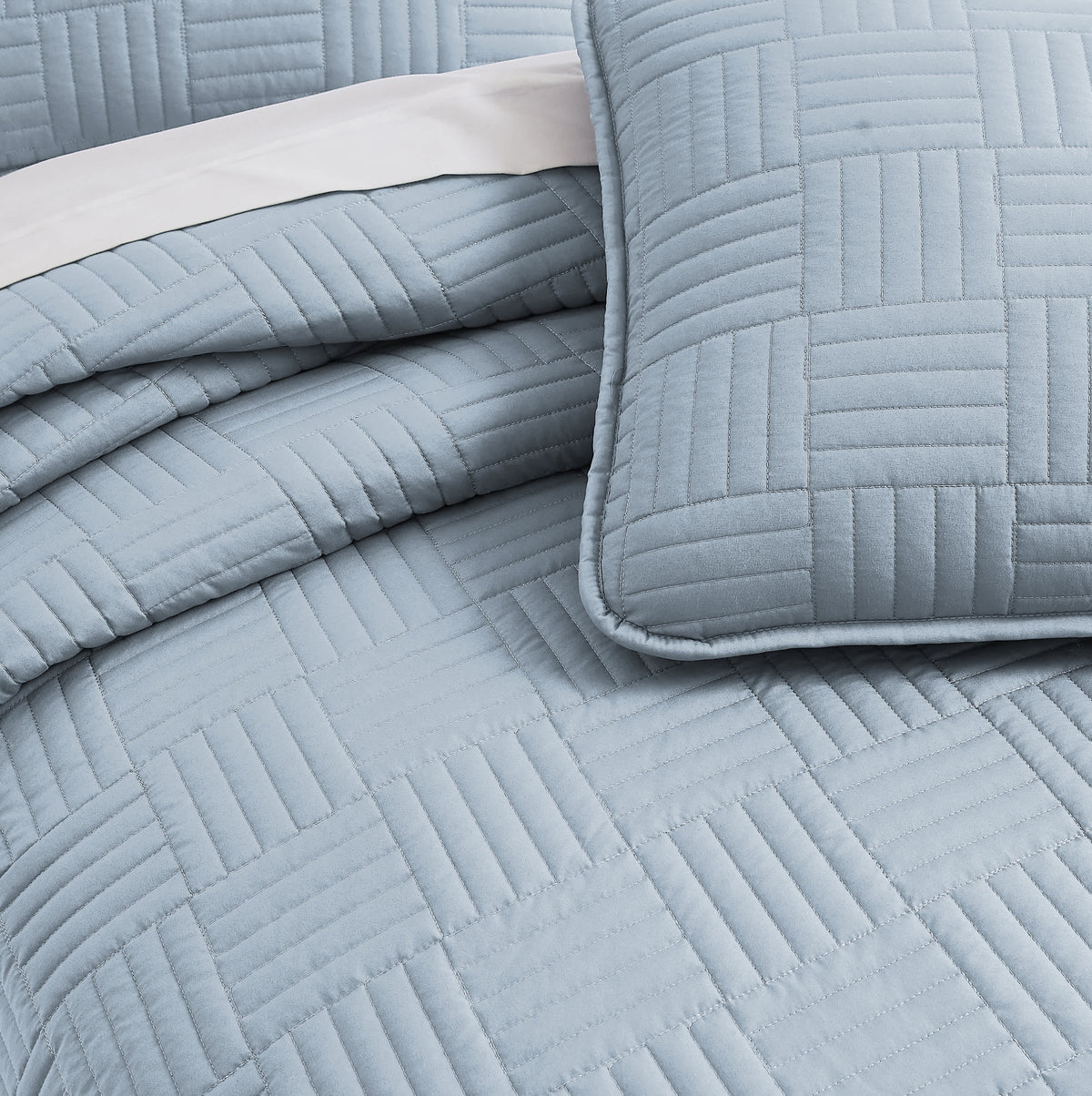 Southshore Fine Linens Grid Oversized Quilt Set