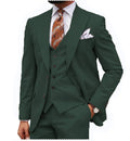 Classic 3 Piece Men's Wedding Suit Regular Fit Timeless Peak Lapel Ensemble
