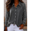 Bridget | Button-Up-Hemd mit Glitzerärmeln