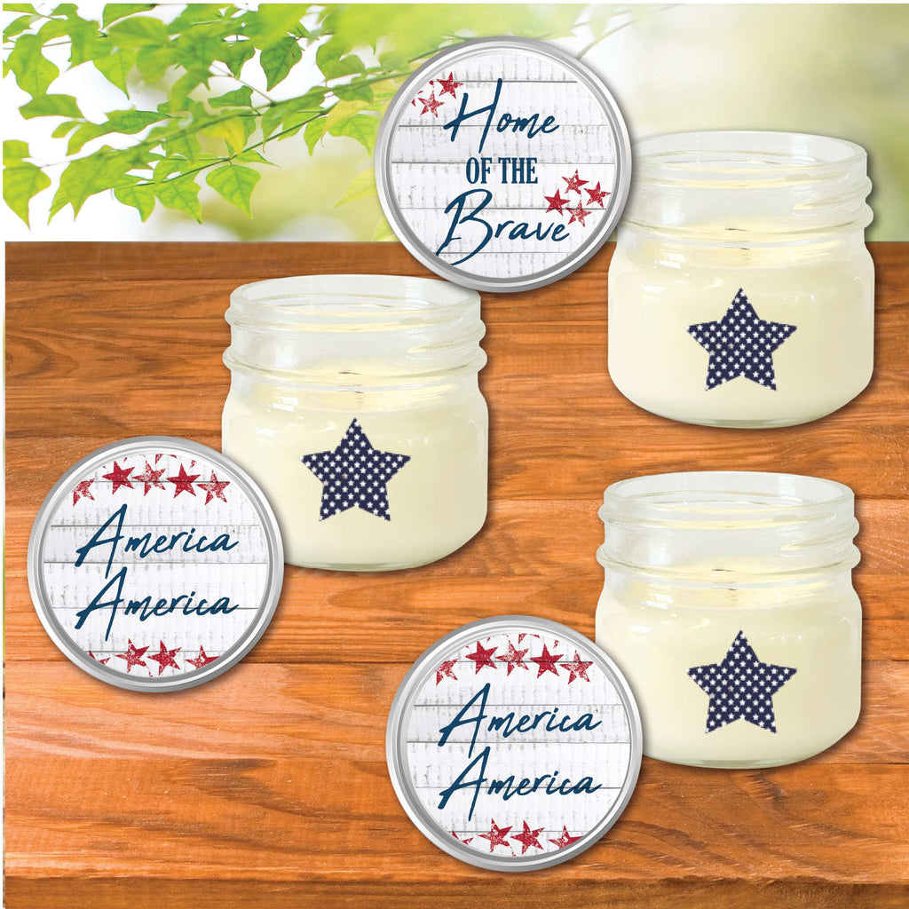 Celebrate 250 Home of the Brave 8 Oz Citronella Soy Wax Candle 3-Piece Set with Wounded Warrior Project