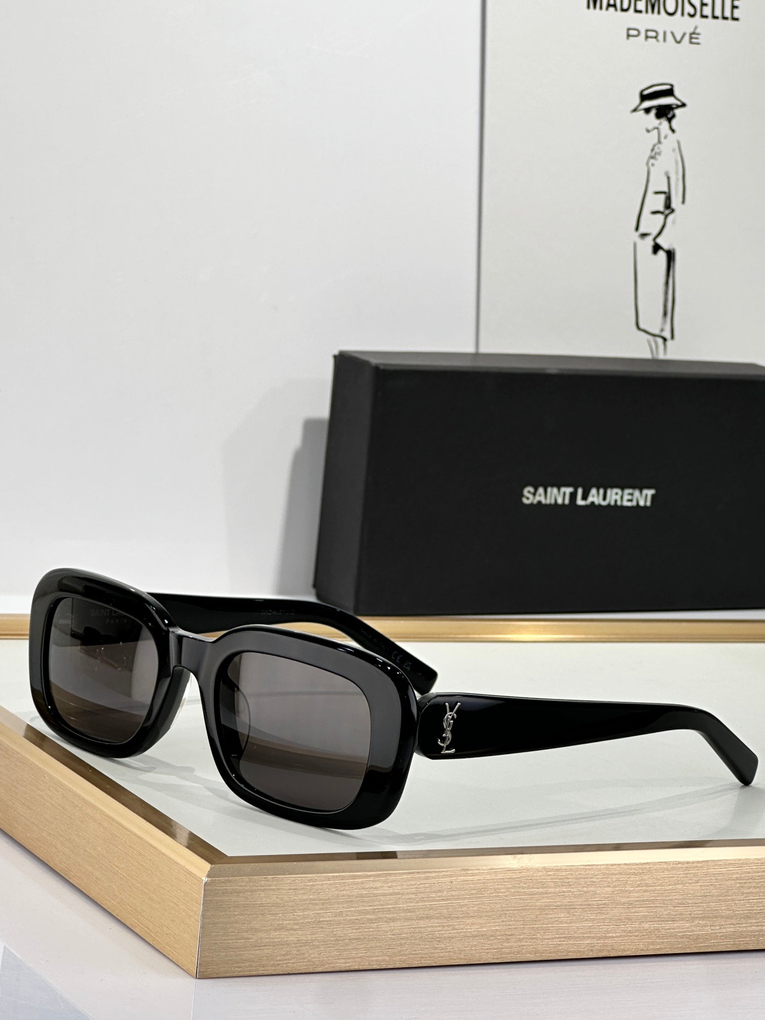 Saint Laurent SL 534 Sunrise Rectangle Acetate Sunglasses