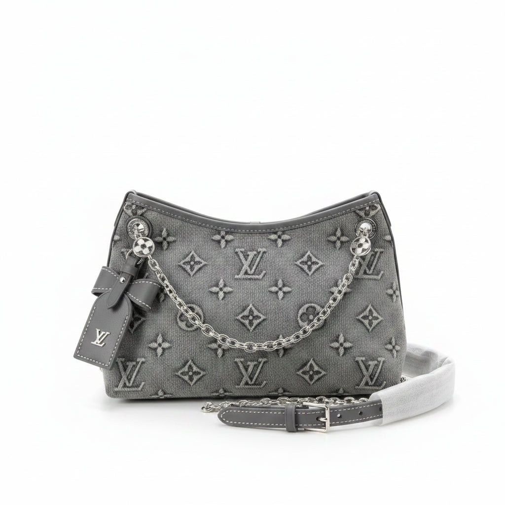 Louis Vuitton Monogram Denim Shoulder Bag – Grey