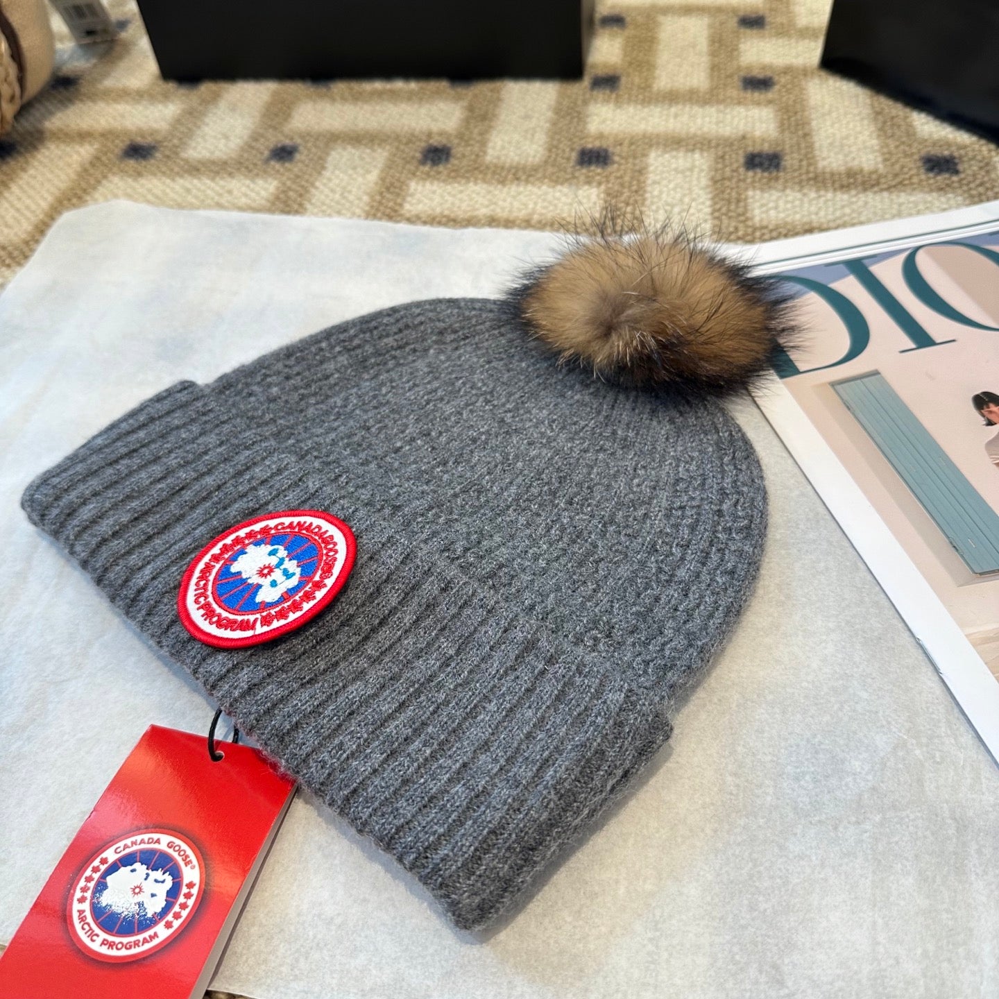 Canada Goose Pom-Pom Knit Beanie