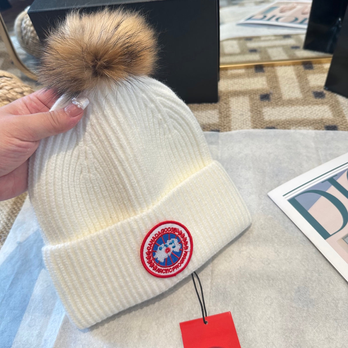 Canada Goose Pom-Pom Knit Beanie