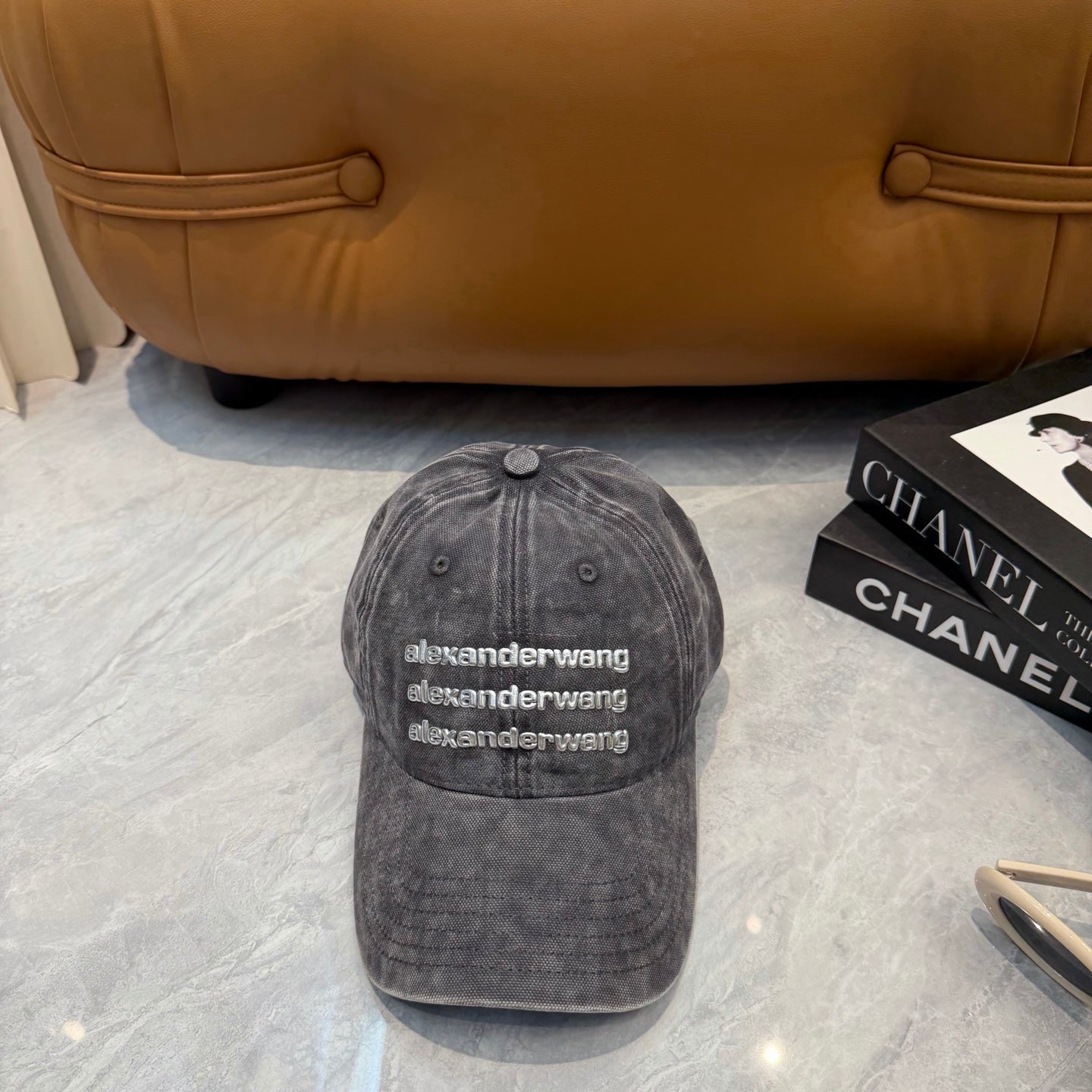 Alexander Wang Triple Logo Washed Baseball Cap