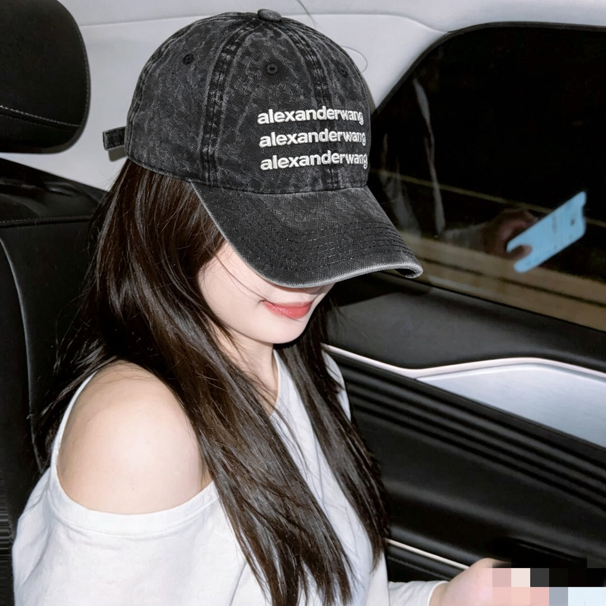 Alexander Wang Triple Logo Washed Baseball Cap