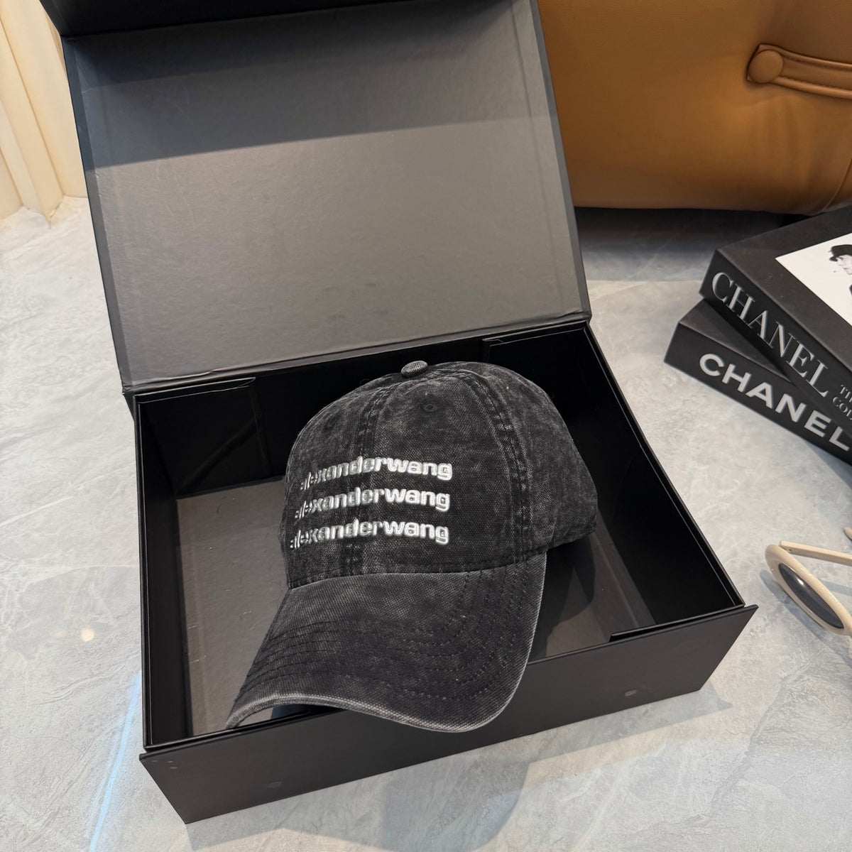 Alexander Wang Triple Logo Washed Baseball Cap