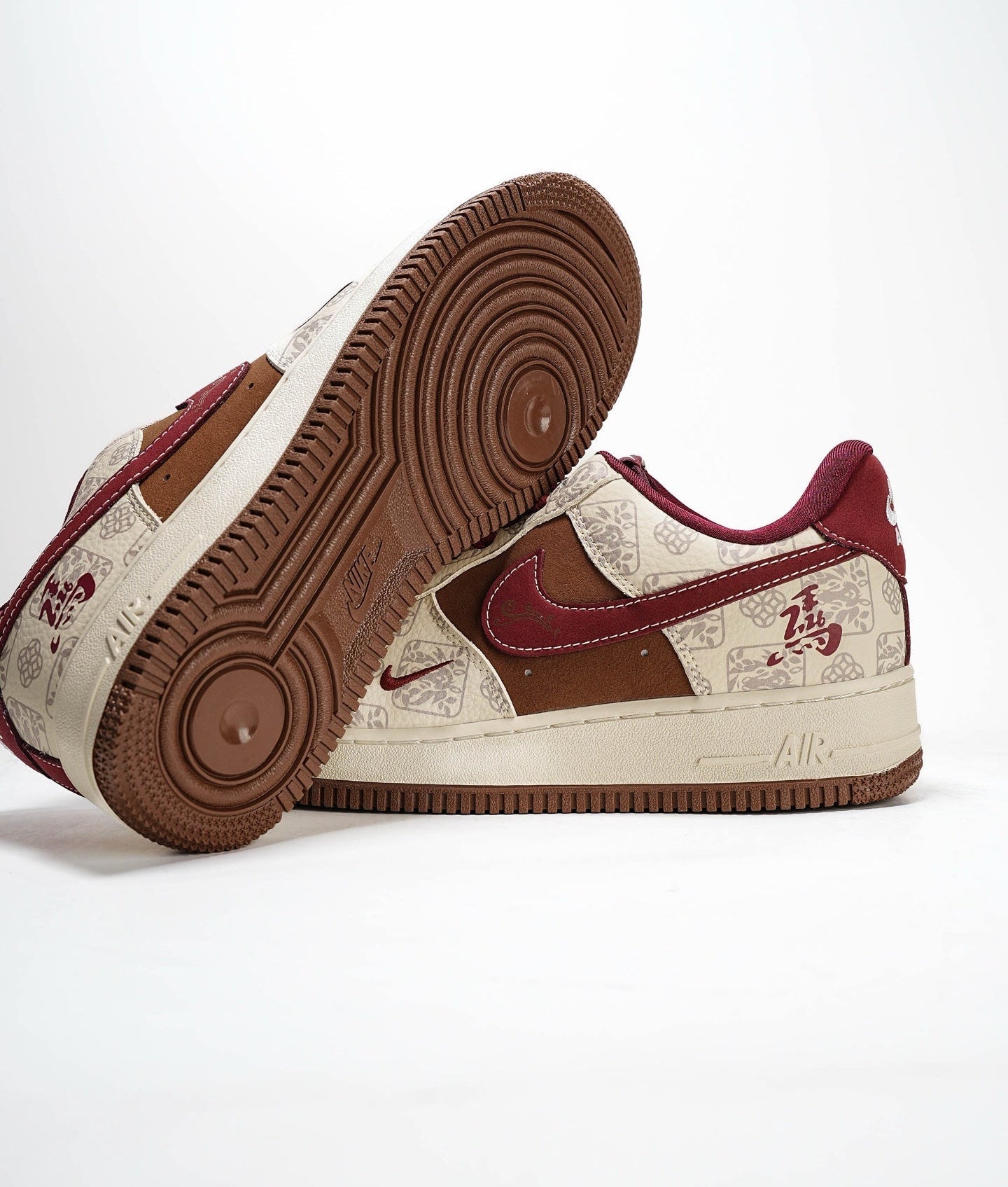 Nike Air Force 1 Low Year of the Horse – Cream Tan Burgundy Chinese New Year
