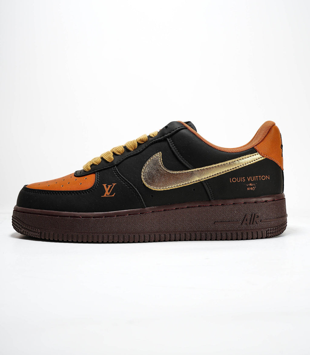 Louis Vuitton x Nike Air Force 1 by Virgil Abloh – Black Orange Gold