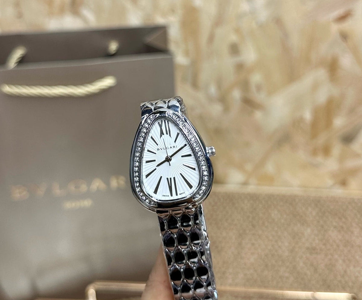 Bvlgari Serpenti Seduttori Watch & Necklace Gift Set – Silver