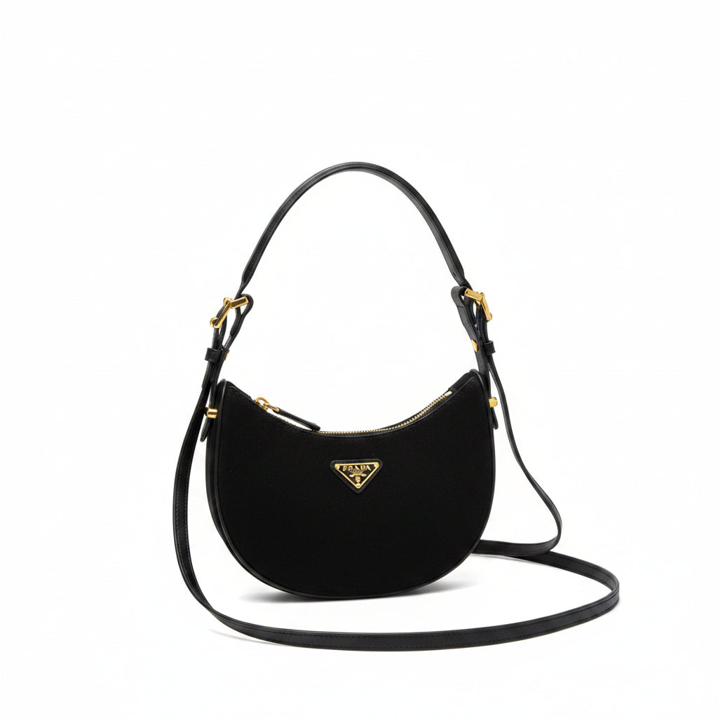 Prada Arqué Re-Nylon Mini Hobo Bag – Black