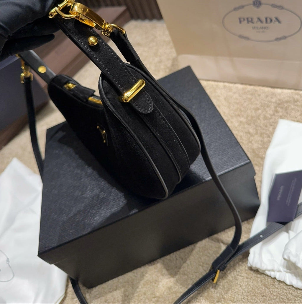 Prada Arqué Re-Nylon Mini Hobo Bag – Black