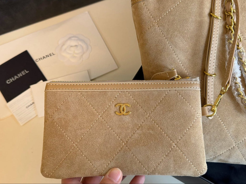 Chanel Quilted Caviar Leather Tote with Pouch – Camel