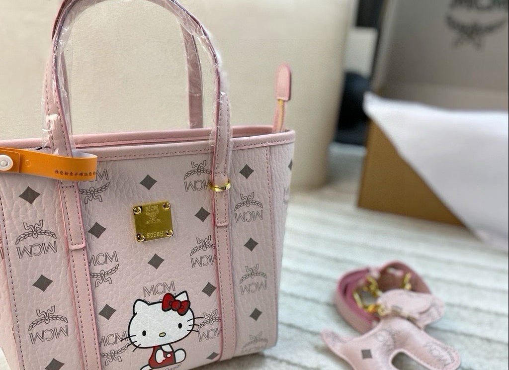 MCM x Hello Kitty Mini Tote Bag – Blush Pink Visetos
