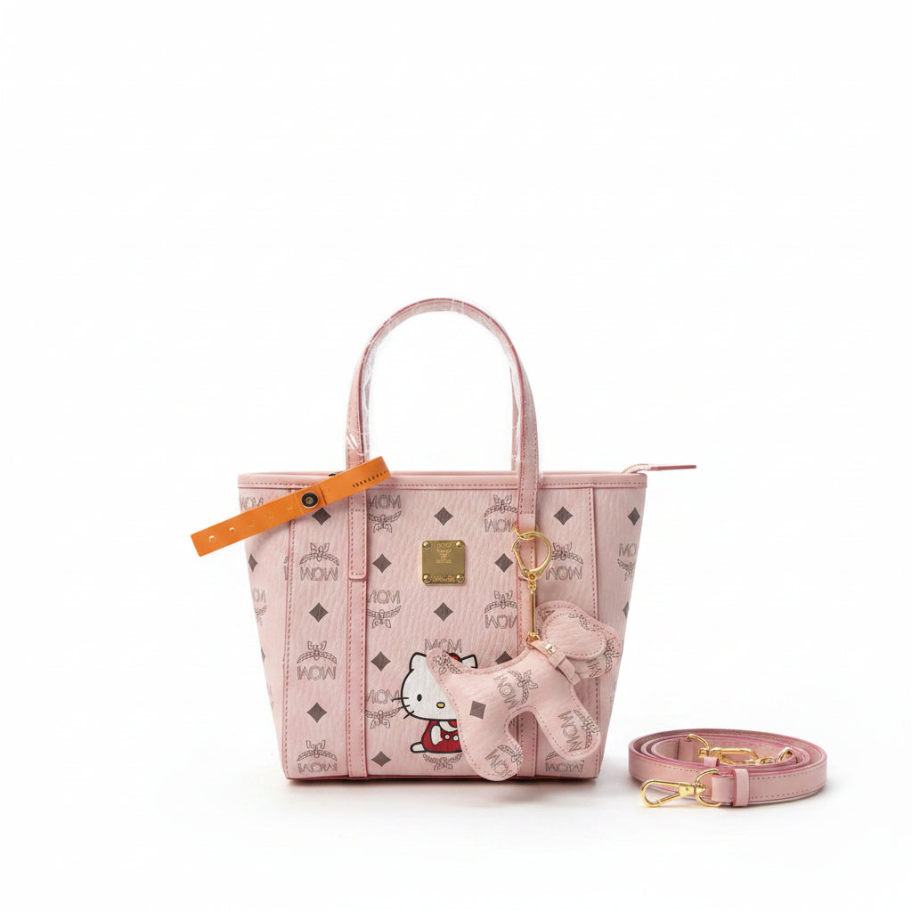 MCM x Hello Kitty Mini Tote Bag – Blush Pink Visetos