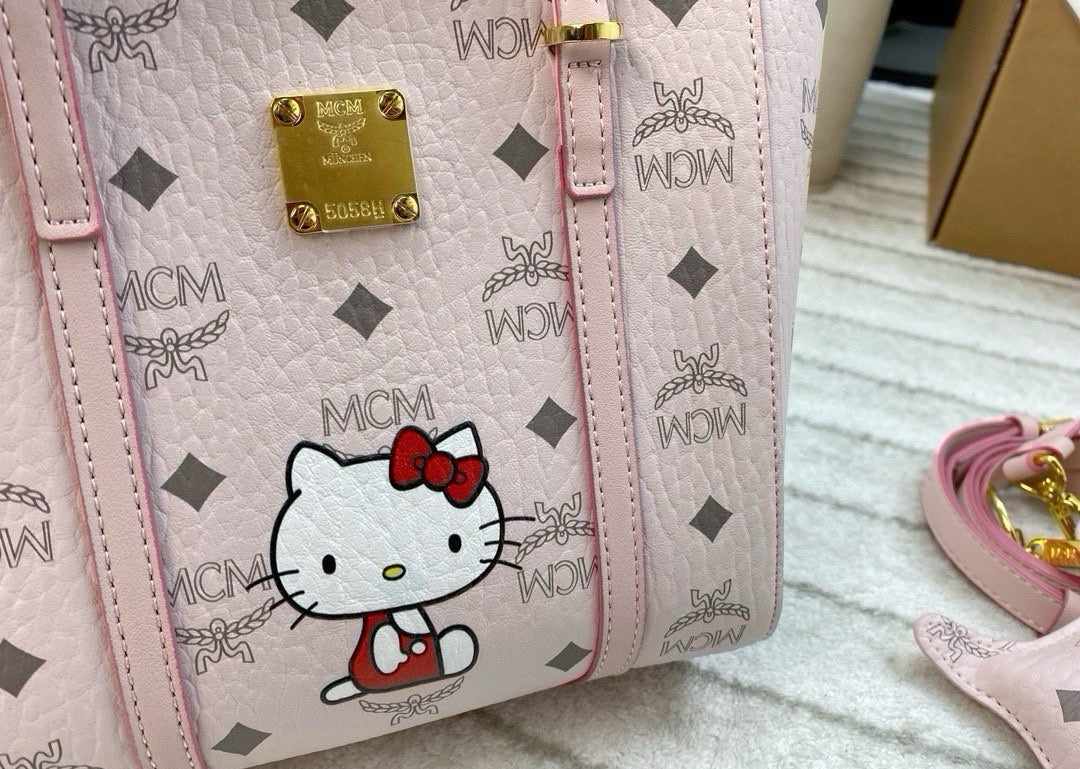 MCM x Hello Kitty Mini Tote Bag – Blush Pink Visetos