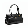 Prada Brushed Leather Top-Handle Bag – Black