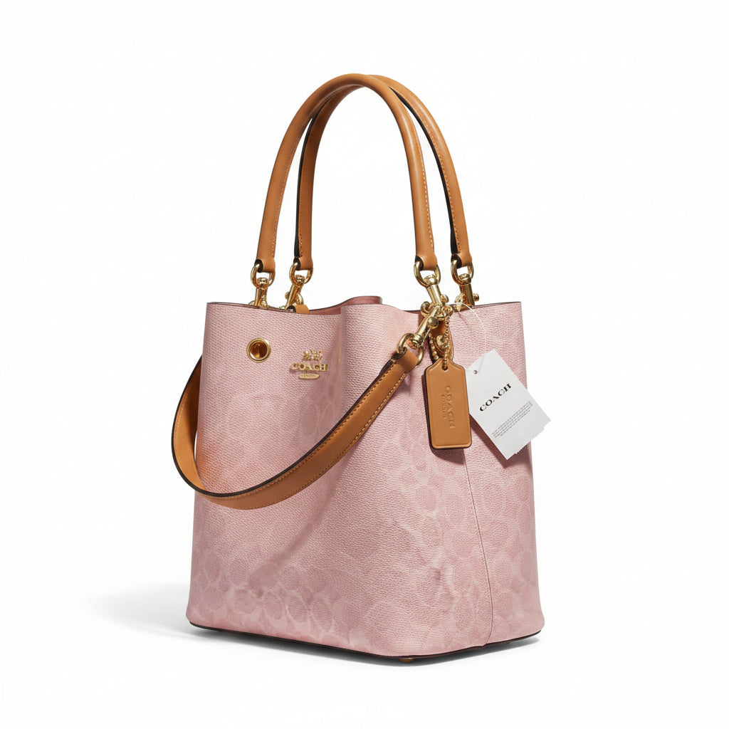 Coach Mini Town Bucket Bag – Blush Pink Signature Canvas