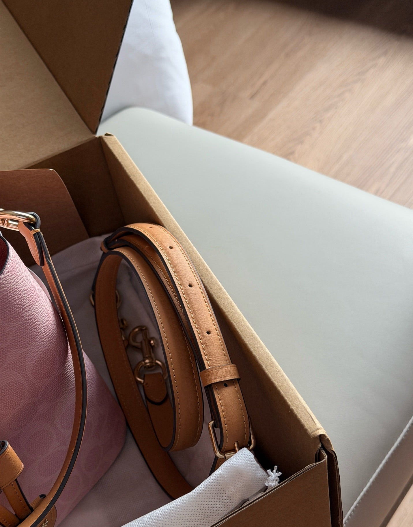 Coach Mini Town Bucket Bag – Blush Pink Signature Canvas