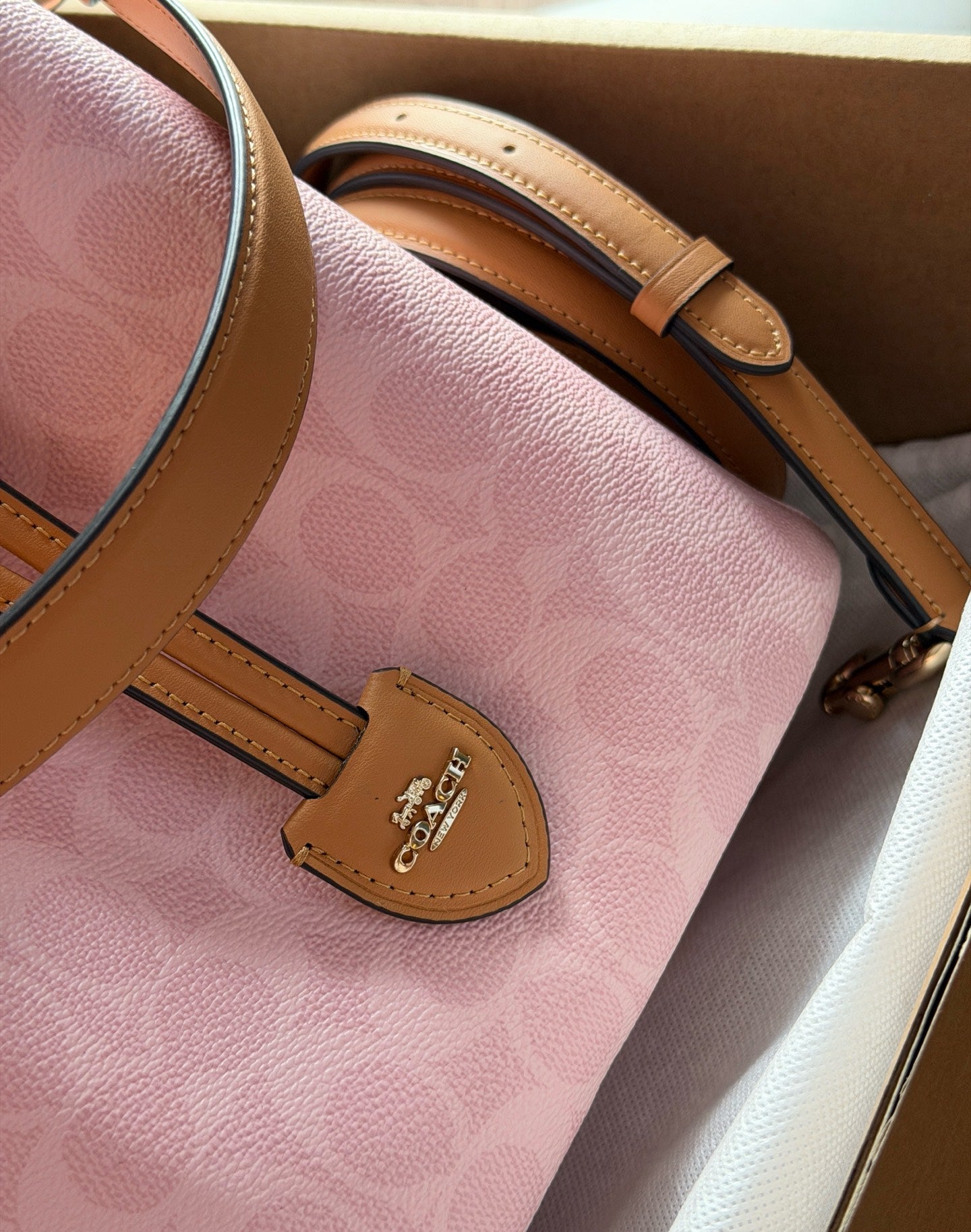 Coach Mini Town Bucket Bag – Blush Pink Signature Canvas