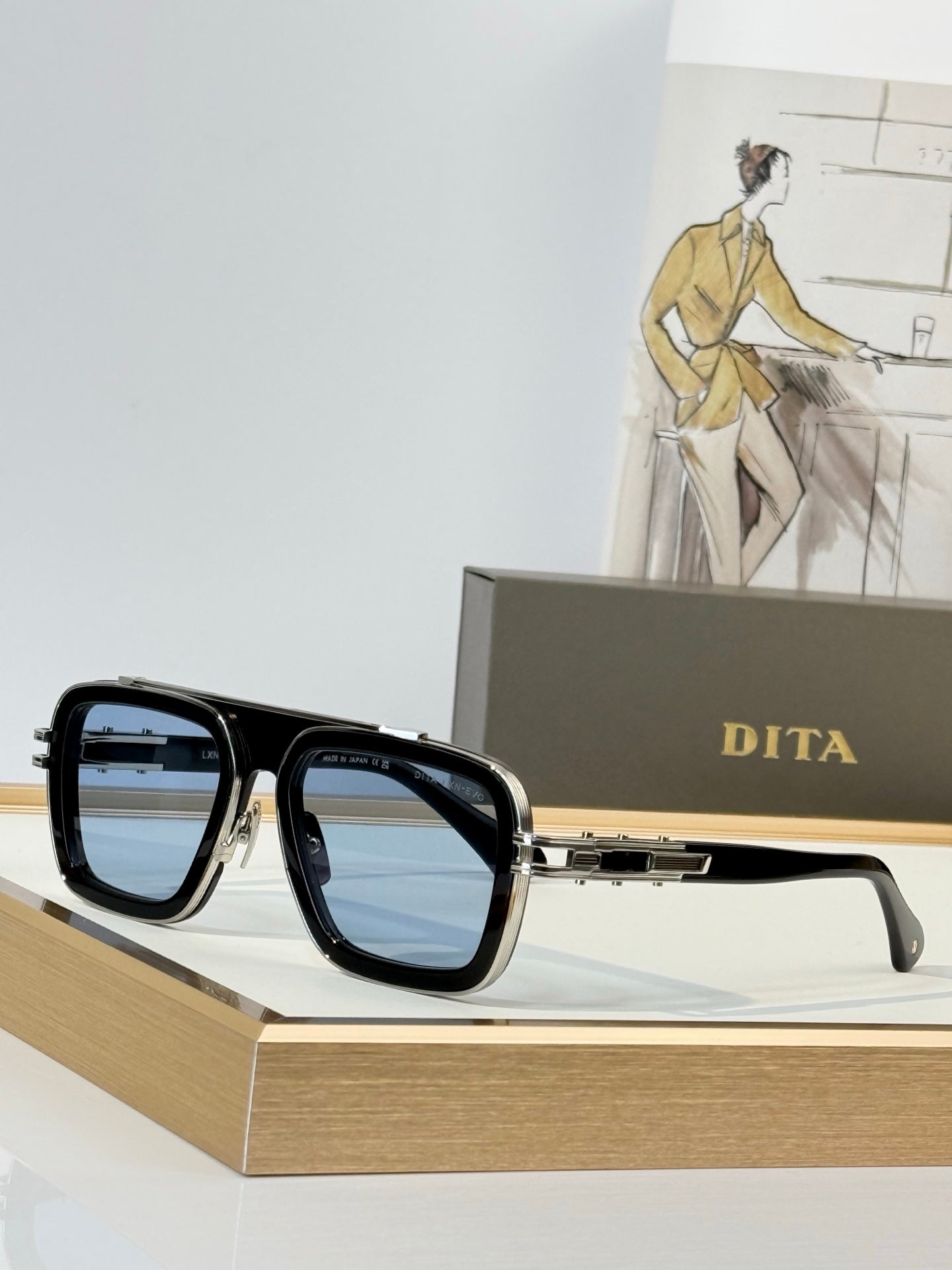 DITA LXN-EVO Square Aviator Sunglasses
