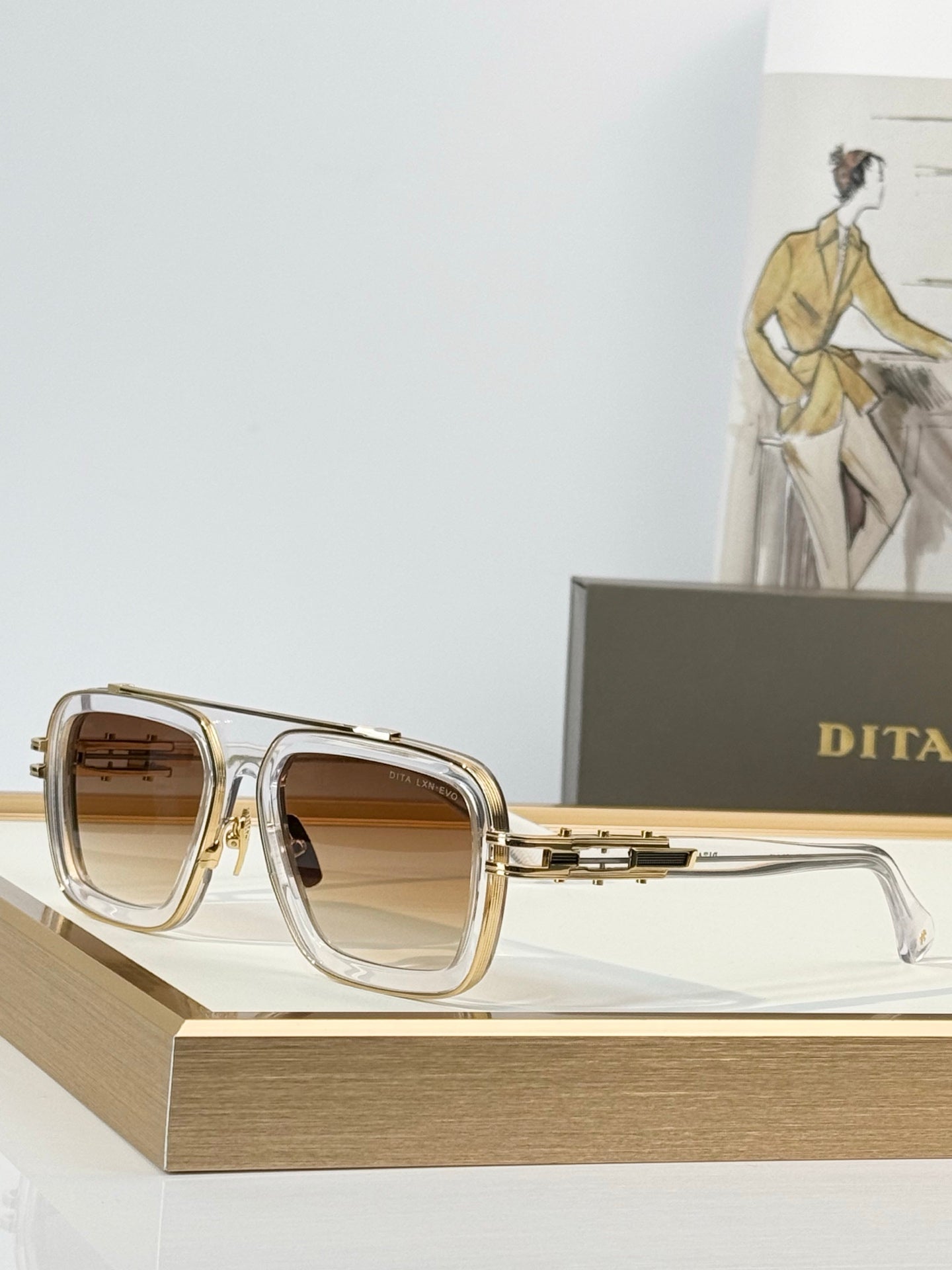 DITA LXN-EVO Square Aviator Sunglasses