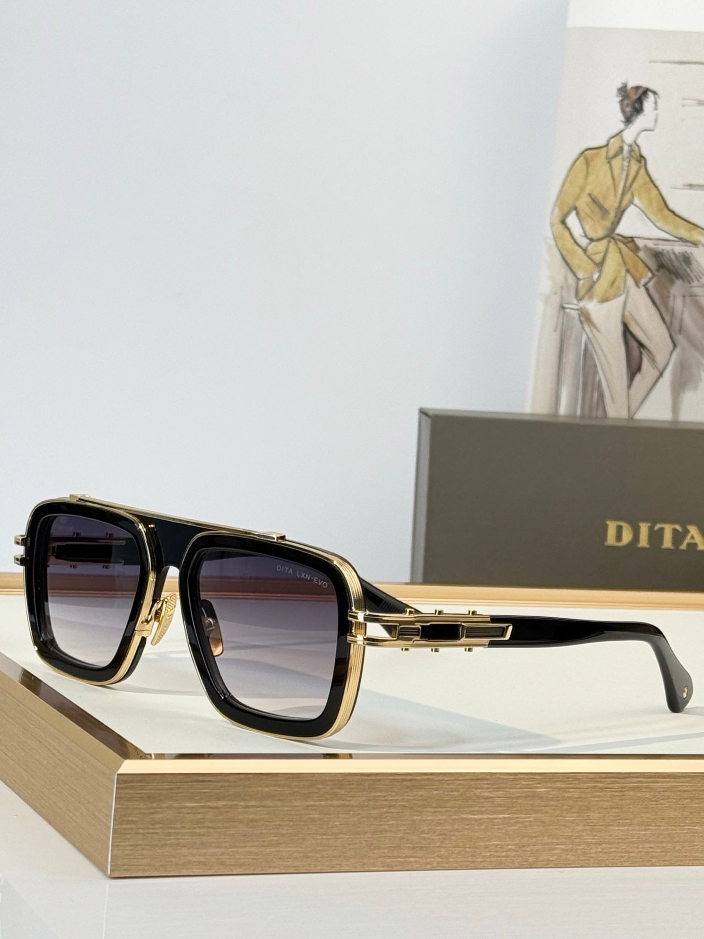 DITA LXN-EVO Square Aviator Sunglasses