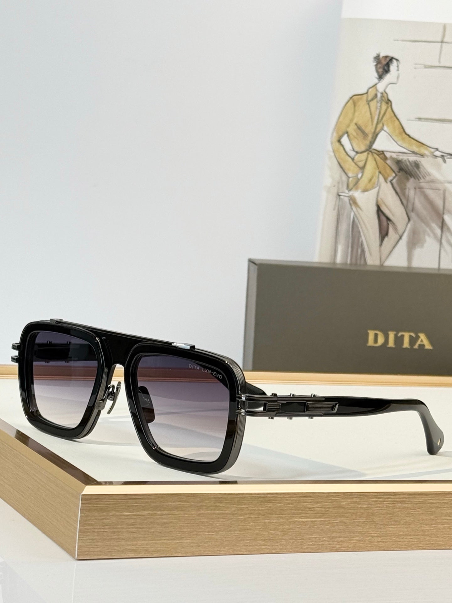 DITA LXN-EVO Square Aviator Sunglasses