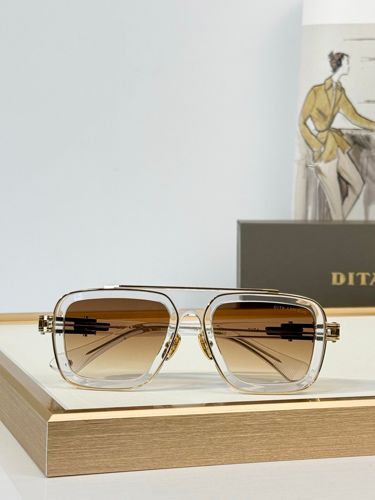 DITA LXN-EVO Square Aviator Sunglasses